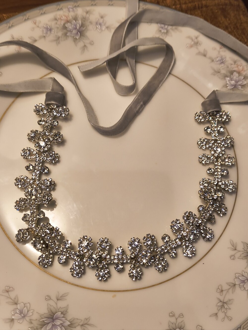 Rhinestone Ferronniere Boho  Bridal Headband - Picture 3 of 7